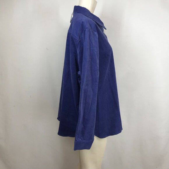APPLESEED'S - WOMENS PETITE XL -BLUE LONG SLEEVE BUTTON COLLARED SHIRT - Picture 4 of 9